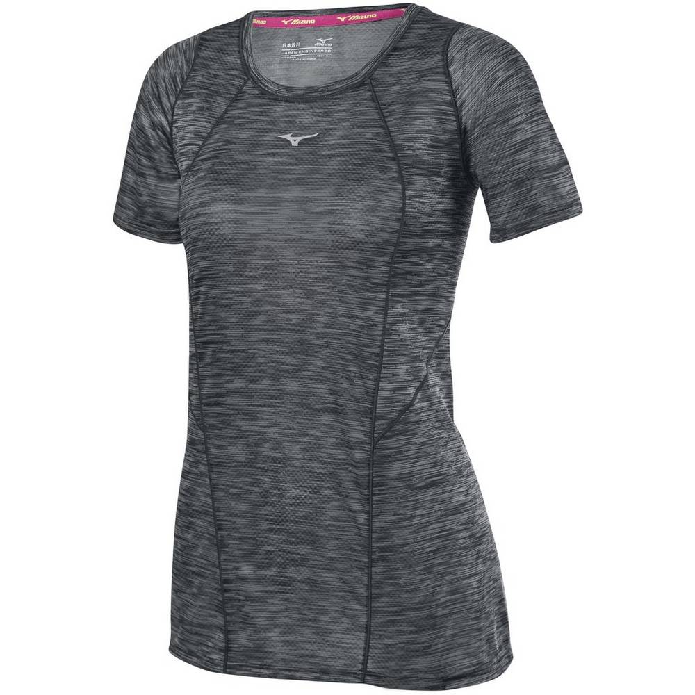 Mizuno Women's Alpha Vent Running T-Shirts Black (421661-WGI)